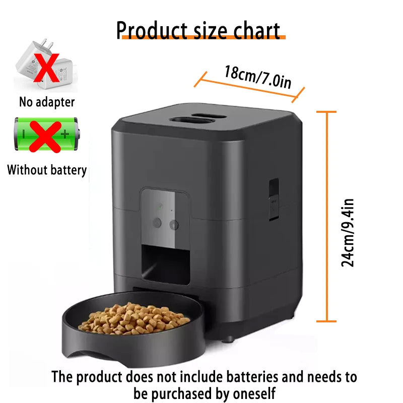2L Automatic Feed Dispenser for Pets Intelligent Feed Dispersion for Cats and Dogs Regular Quantitative Feeding with Recording
